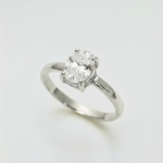 Diamond Oval Ring - Sparkly Solitaire Ring - Vintage Classic Ring made in 925 Sterling Silver. Ideal for everyday wear and perfect for birthday gifting and special occasions.