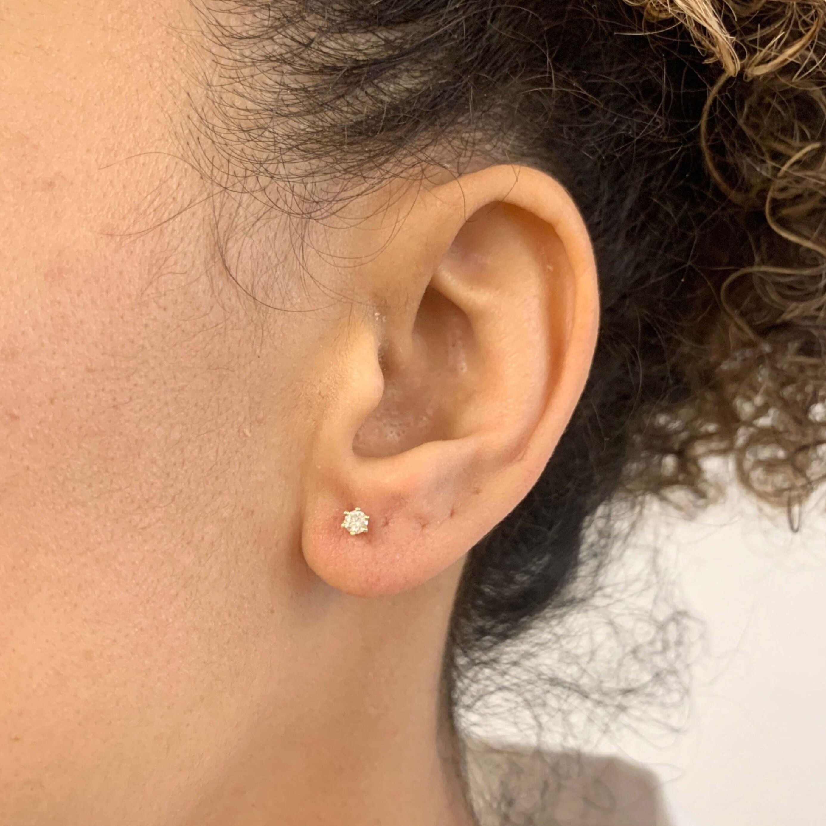 Certified Genuine Diamond Studs - Real 14k Gold Diamond Earrings - Brilliant Diamond Real Gold Earrings (41097002254402)