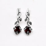 2848-E-nGAR/1: Sterling Silver 925 Garnet 10x8mm Oval
