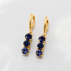 2104-E-cTAN: Gold Vermeil 18k Created Tanzanite 5mm