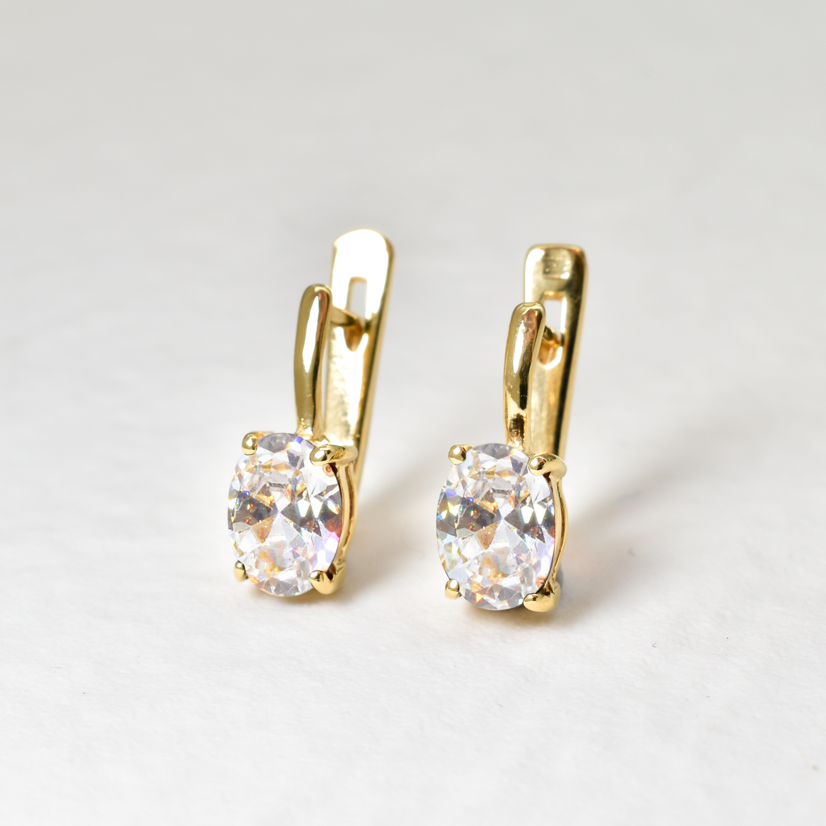 2828-E-cCZZ: Gold Vermeil 18k CZ 8x6 oval