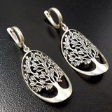 Silver Tree Earrings - Tree Statement Earrings - Dangling Tree Earrings