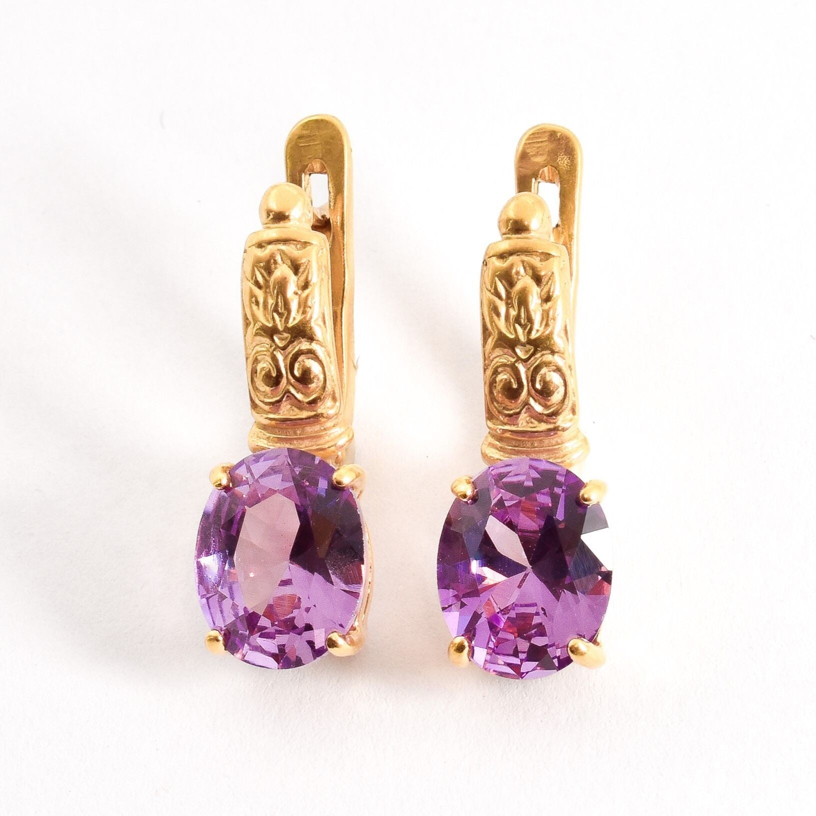 2804-E-nAME: Gold Vermeil Natural Purple Amethyst