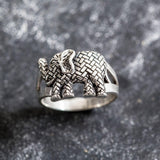 Elephant Silver Ring - Boho Silver Ring - Statement Elephant Ring