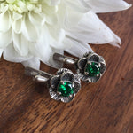 Charming Created Emerald Earrings in 925 Sterling Silver, ideal for special occasions and timeless May birthstone gifts.