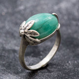 Natural Emerald Ring made in 925 Sterling Silver with Oval Natural Green Emerald in Solitaire setting, May Birthstone gift idea, symbolizes growth, harmony, and deep emotional healing, ideal for everyday wear and perfect for birthday gifting and special occasions.