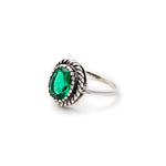 Stunning Created Emerald Ring in 925 Sterling Silver, featuring an Oval Green Emerald, a timeless gift for May celebrations.