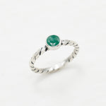 Natural Emerald Ring made in 925 Sterling Silver with Round Natural Green Emerald in Bezel setting, May Birthstone gift idea, symbolizes growth, harmony, and deep emotional healing, ideal for everyday wear and perfect for birthday gifting and special occasions.