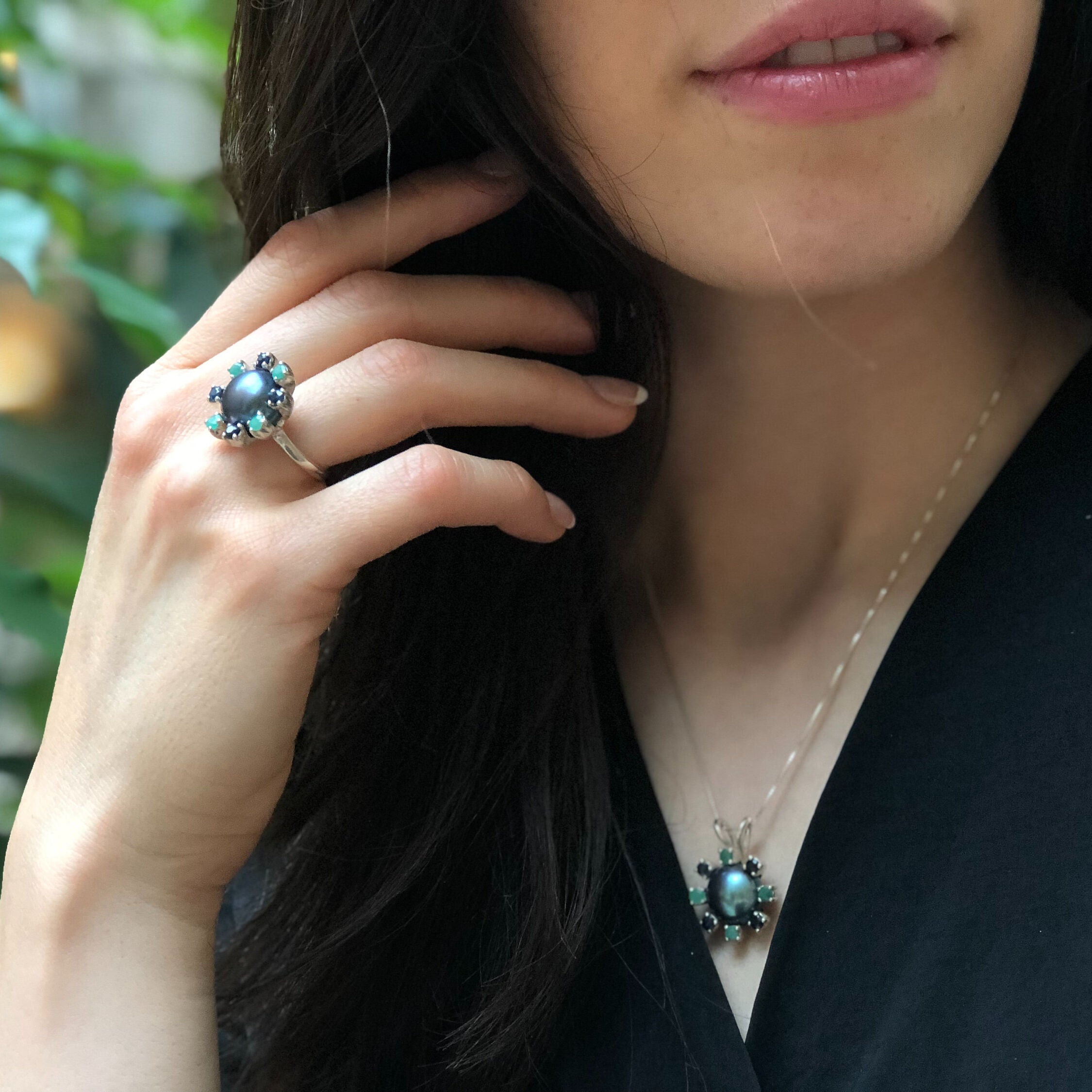 Black Pearl pendant believed to attract wisdom and balance