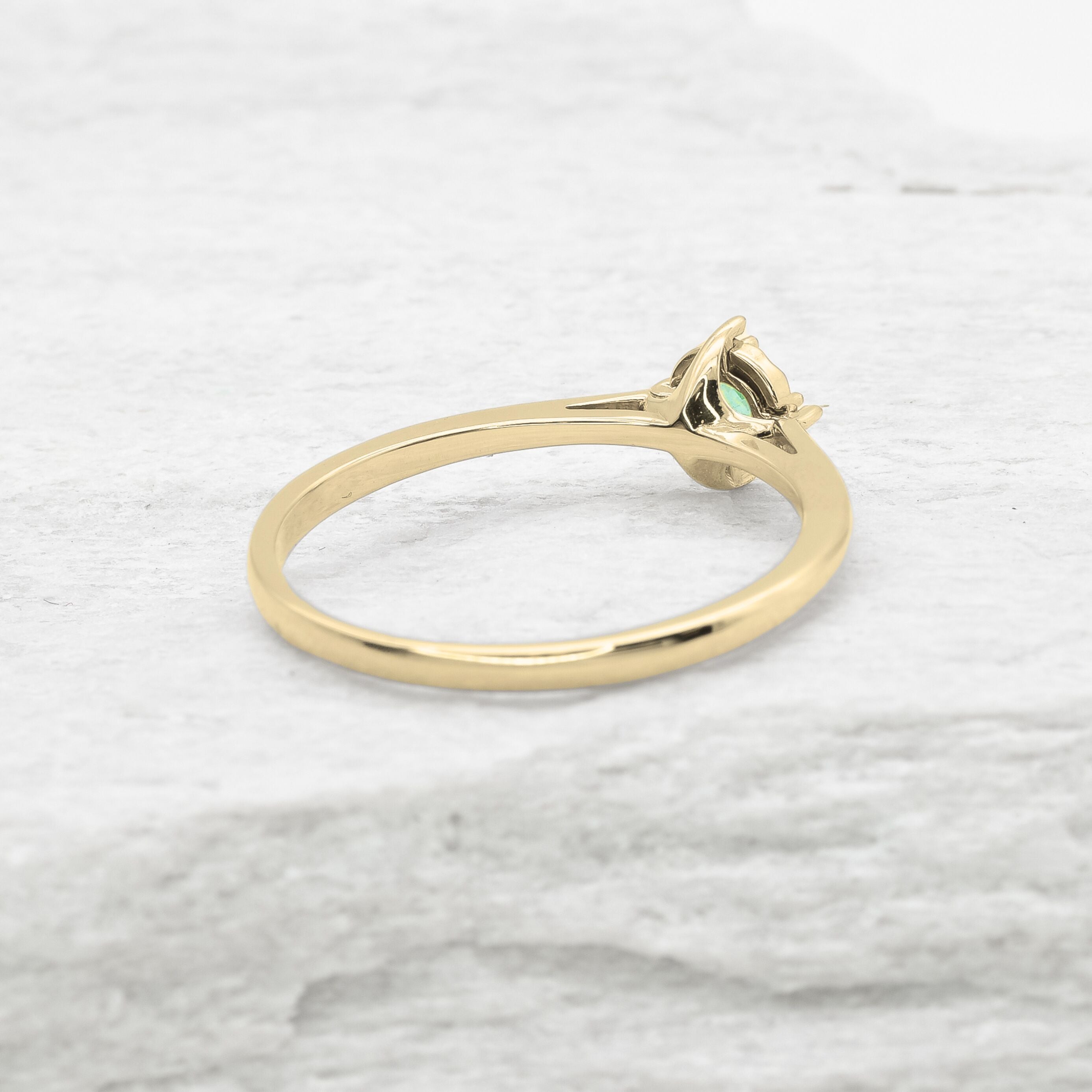 Genuine Emerald Ring - 18k Solid Gold Ring - Real Green Emerald Ring (41097003106370)