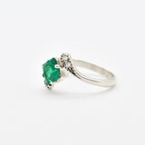 Stunning square Created Green Emerald ring in 925 Sterling Silver, symbolizes May birthdays and ideal for daily wear.