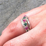 Elegant 925 Sterling Silver Natural Emerald Ring with Round Green Emerald, perfect for May birthdays and heartfelt gifts.