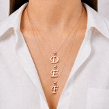 Rose Gold Letter Pendant - Initial Letter Charm - Personalized Letter Necklace