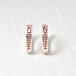 Fishbone earrings in rose gold over solid 925 sterling silver