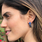 Flower Amethyst Earrings - Purple Flower Studs - Natural Amethyst Earrings