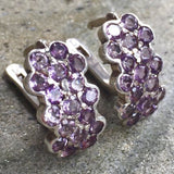 Flower Amethyst Earrings - Purple Flower Studs - Natural Amethyst Earrings