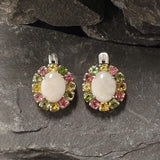 Flower Opal Earrings - Natural Opal Earrings - White Bridal Earrings