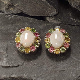 Flower Opal Earrings - Natural Opal Earrings - White Bridal Earrings
