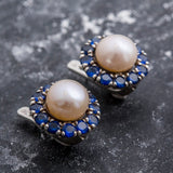 Flower Pearl Earrings - Victorian Pearl Earrings - Vintage Beige Earrings