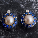 Flower Pearl Earrings - Victorian Pearl Earrings - Vintage Beige Earrings