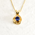 Blue Tanzanite Flower Necklace perfect gift idea for December birthdays.