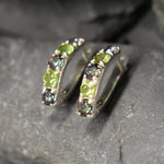Gemstone hoop earrings with Natural Mystic Topaz and Peridot, representing prosperity and well-being, meaningful jewelry gift for special celebrations