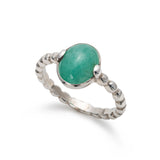 Natural Emerald Ring made in 925 Sterling Silver with Oval Natural Green Emerald in Prong setting, May Birthstone gift idea, symbolizes growth, harmony, and deep emotional healing, ideal for everyday wear and perfect for birthday gifting and special occasions.