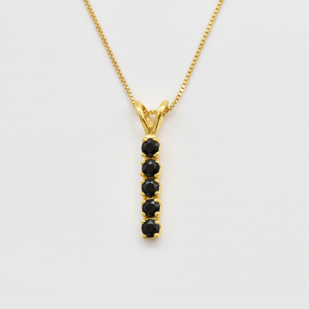 Genuine Onyx Pendant - Gold Black Necklace - Dainty Black Pendant made in 18k Gold Vermeil. Ideal for everyday wear and perfect for birthday gifting and special occasions.