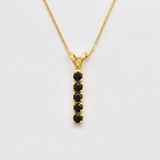Genuine Onyx Pendant - Gold Black Necklace - Dainty Black Pendant made in 18k Gold Vermeil. Ideal for everyday wear and perfect for birthday gifting and special occasions.