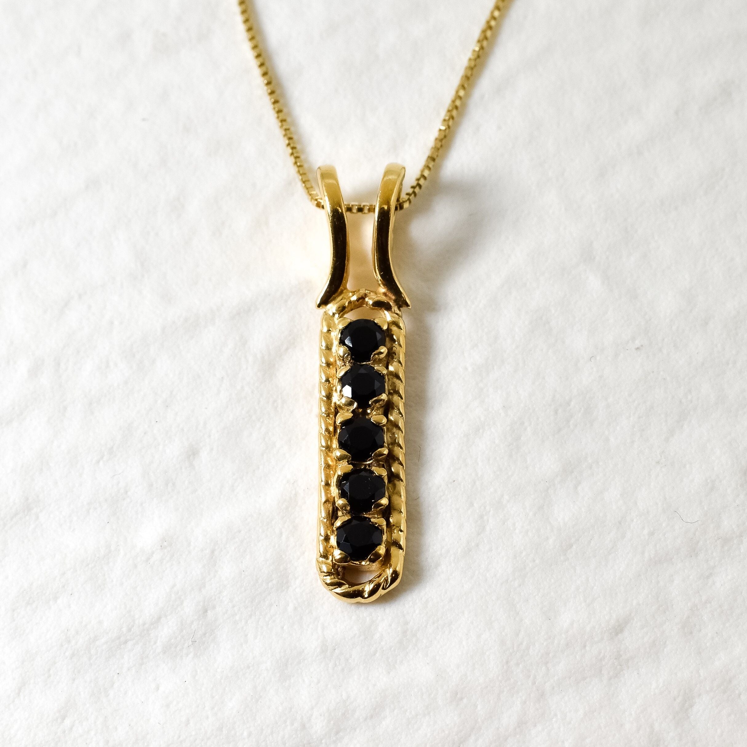 2463-P-nONY: Gold Vermeil 18k Genuine Onyx