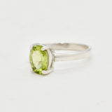 Genuine Peridot ring in 925 sterling silver setting, bringing clarity and positivity, a meaningful August birthstone jewelry gift.