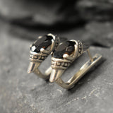 Genuine Quartz Earrings - Smoky Topaz Earrings - Brown Tribal Earrings