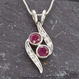 Elegant 925 Sterling Silver Natural Ruby Pendant featuring a Round Ruby, perfect for birthdays and special occasions.