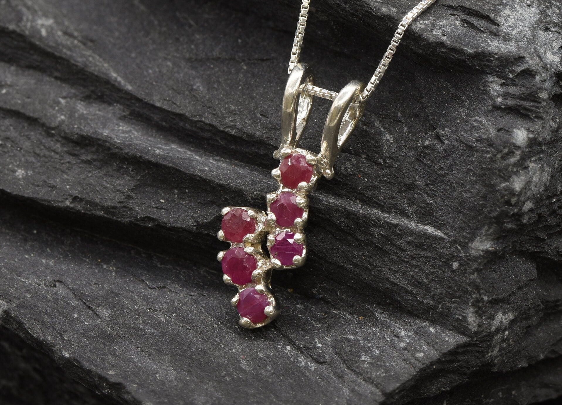 Stunning 925 Sterling Silver Pendant with Natural Red Ruby, symbolizing love and passion, great for everyday elegance and gifts.