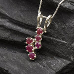 Stunning 925 Sterling Silver Pendant with Natural Red Ruby, symbolizing love and passion, great for everyday elegance and gifts.