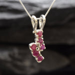 Elegant 925 Sterling Silver Natural Ruby Pendant, featuring a round ruby, perfect for birthdays and special occasions.