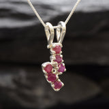 Elegant 925 Sterling Silver Natural Ruby Pendant, featuring a round ruby, perfect for birthdays and special occasions.