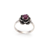Stunning 925 Sterling Silver Ring featuring a round natural ruby, symbolizing love and vitality, ideal for everyday elegance.