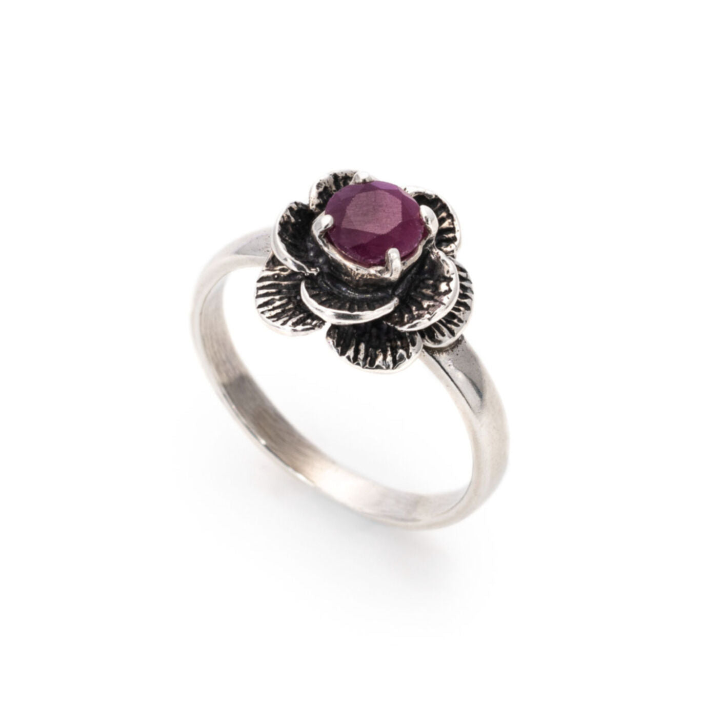 Natural Ruby Ring made in 925 Sterling Silver with Round Natural Red Ruby in Prong setting, July Birthstone gift idea, symbolizes nobility, purity, and passion, ideal for everyday wear and perfect for birthday gifting and special occasions.