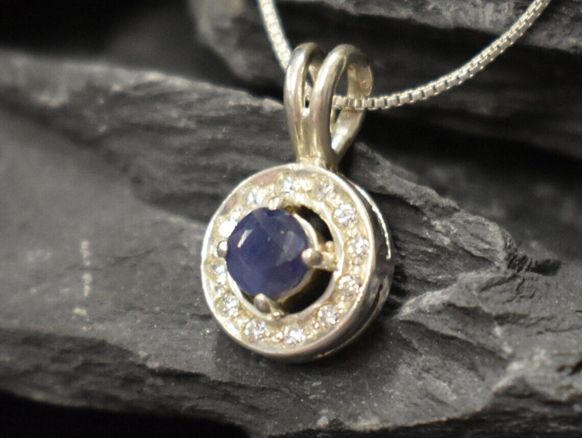 Elegant Natural Sapphire Pendant in 925 Sterling Silver, featuring a stunning blue sapphire, ideal for special occasions and daily wear.