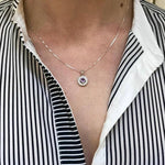 Natural Sapphire Pendant in 925 Sterling Silver with Halo setting; perfect September birthday gift symbolizing sincerity.