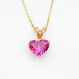 Gold Alexandrite Necklace - Pink Heart Gold Pendant, Heart Pendant
