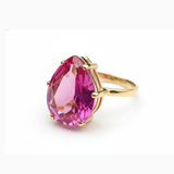 Created Alexandrite Ring made in 18k Gold Vermeil with Created Pink Alexandrite in Prong setting, June Birthstone gift idea, symbolizes duality, renewal, and intuition, ideal for everyday wear and perfect for birthday gifting and special occasions.