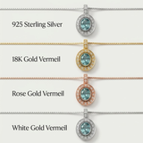 Gold Aqua Pendant - Vintage Aquamarine Necklace, Gold Vintage Necklace