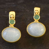 Gold Aquamarine Earrings - Natural Aquamarine Earrings, March Birthstone Earrings