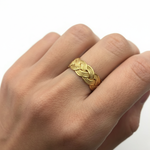 Gold Braided Ring - Elegant chunky design in 18k Gold Vermeil, perfect for daily wear and special celebrations.