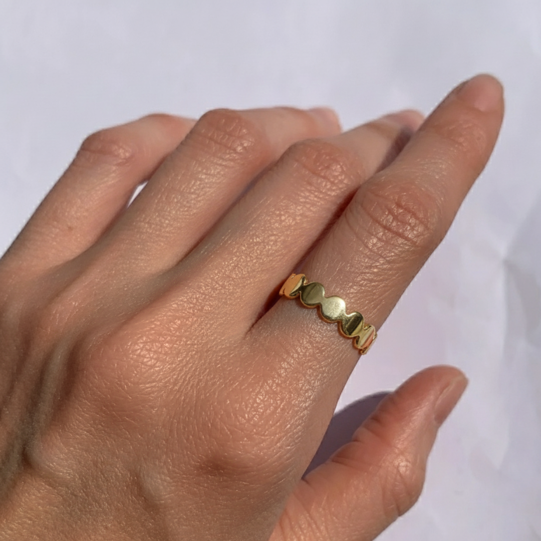 Gold Bubble Band - Elegant stacking ring in 18k Gold Vermeil, perfect for daily wear and special celebrations.