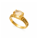 Natural Citrine Ring made in 18k Gold Vermeil with Natural Yellow Citrine in setting, November Birthstone gift idea, symbolizes joy, abundance, and personal power, ideal for everyday wear and perfect for birthday gifting and special occasions.