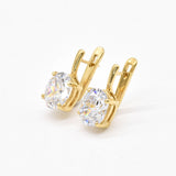 Gold Diamond Earrings - Sparkly Bridal Earrings - Classic Gold Studs