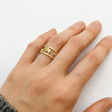 Gold Elephant Band Ring in 18k Gold Vermeil, symbolizing fertility, perfect for daily wear and thoughtful gifting.